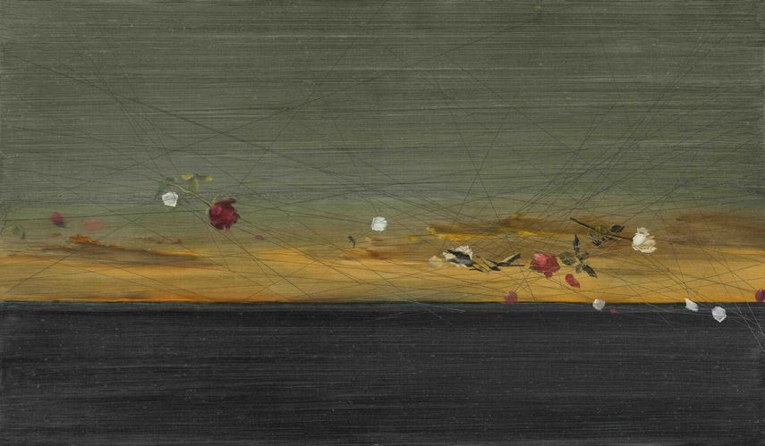 Geng Defa - Acacia dyed No.2, 2017; taking place in a hotel, a fair has a number of partners