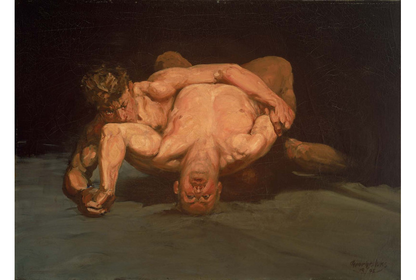 George Benjamin Luks - The Wrestlers, 1905 - Image via American museum