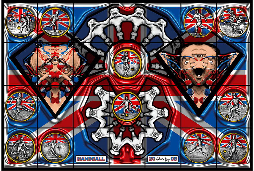 Résultat de recherche d'images pour "HANDBALL, Image courtesy Gilbert & George, White Cube and Albert Baronian Photo"
