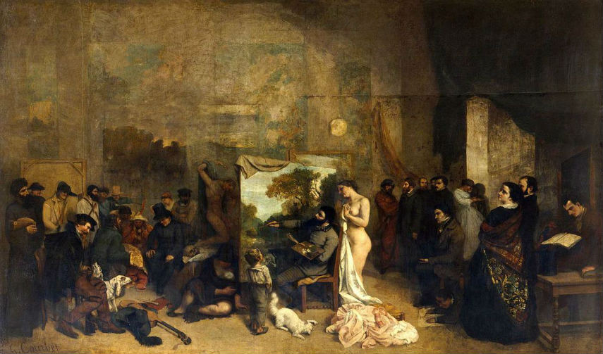 Gustave Courbet - The Painter's Studio, 1855 french portrait century
