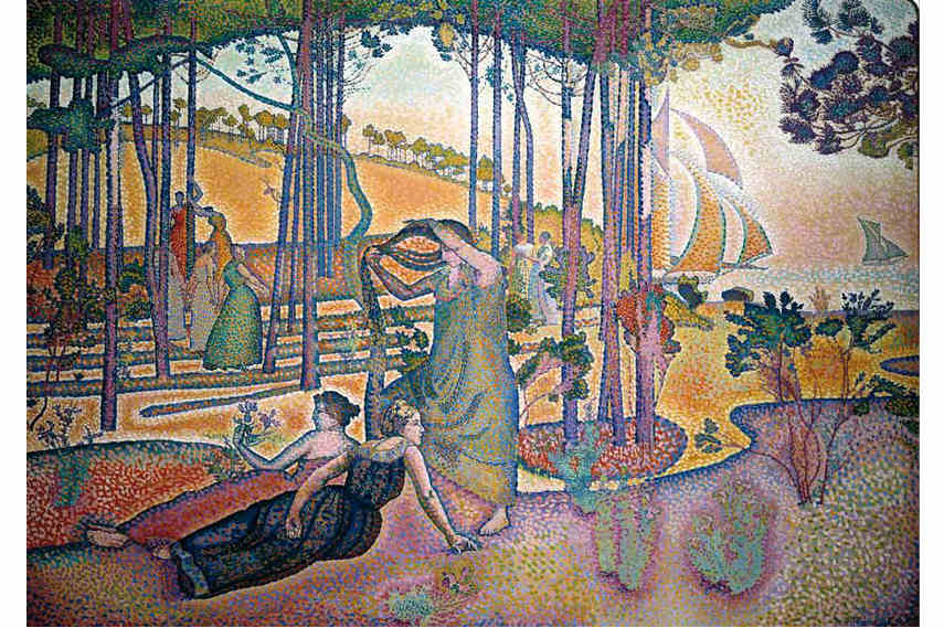 Pointillism painting by Henri-Edmond Cross - Eveneing Air, 1893