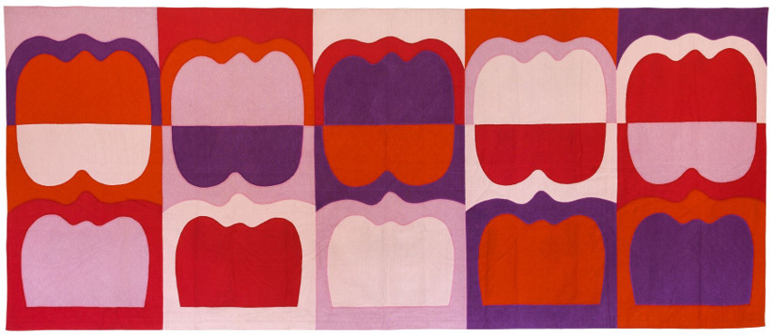Ilona Keserü - Wall-Hanging with Tombstone Forms (Tapestry), 1969
