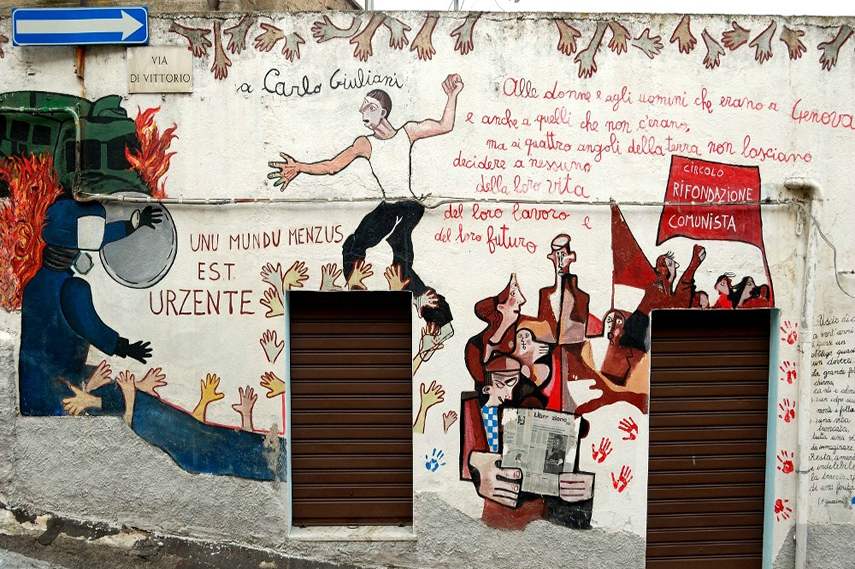 sardinia, mural, graffiti art