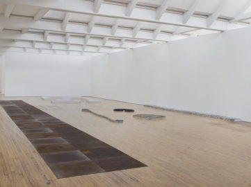 Installation view, Carl Andre: Sculpture as Place, 1958–2010, Dia:Beacon, Riggio Galleries, Beacon, New York. © Carl Andre/Licensed by VAGA, New York. Photo: Bill Jacobson Studio, New York. Courtesy DiaArt Foundation, New York