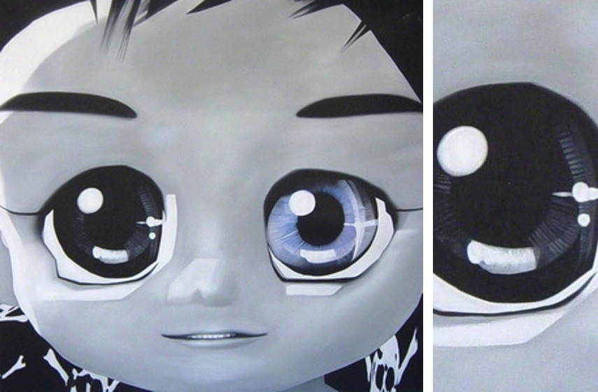 Ioam Yumako - I Am Reborn, 2008 (Left) / Detail (Right)