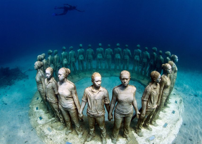 Sculpture at Under by Jason deCaires Taylor