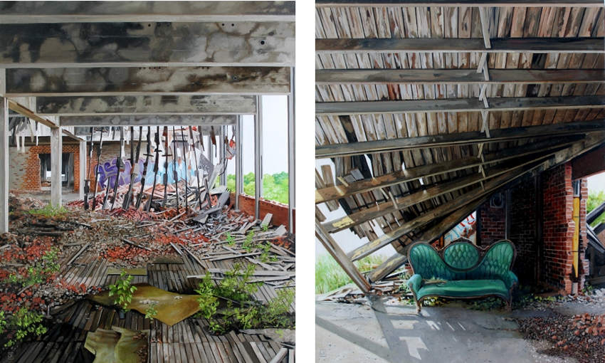 oil and gouache artworks on canvas by jessica hess