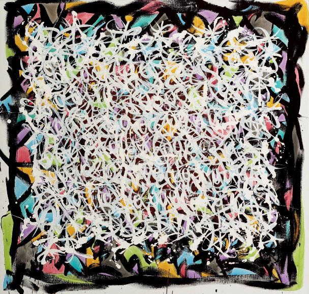 JonOne - Boxed In, 2013 (142,5 x 148 cm)