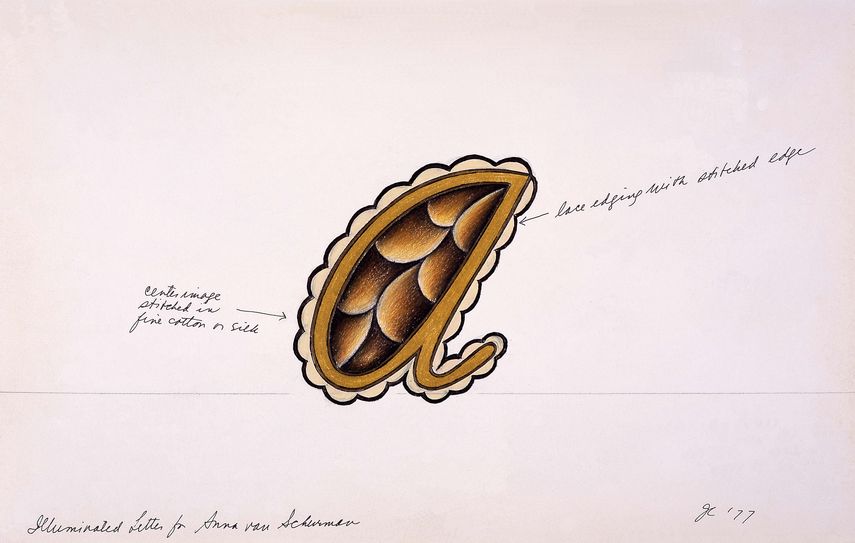 Illuminated Letter for Anna van Schurman from The Dinner Party, 1977