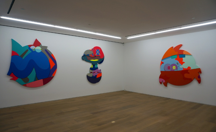 KAWS - Pass the Blame, solo show at Galerie Perrotin, 2013, installation view, photo via perrotin