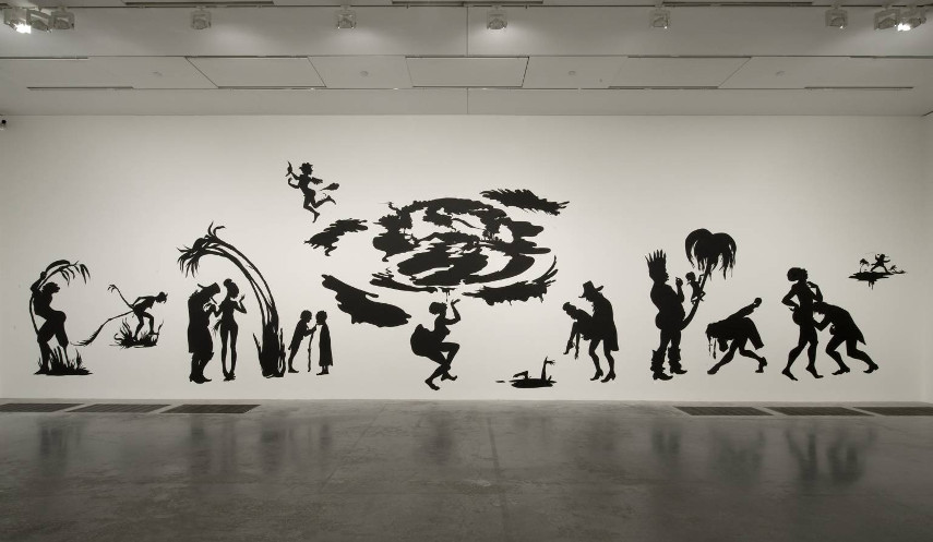 home black new paper american york home cut like gallery modern Kara Walker biography - Larry Walker artist - Grub for Sharks A Concession to the Negro Populace, 2004