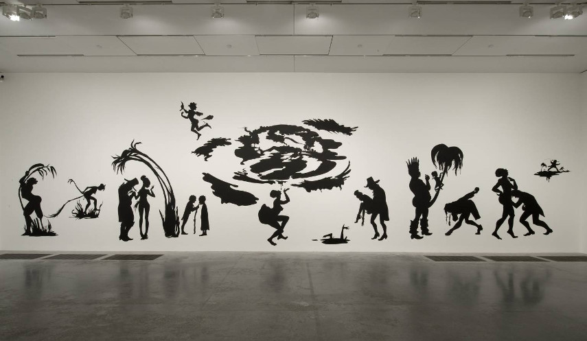 home black new paper american york home cut like gallery modern Kara Walker életrajz - Larry Walker művész - Grub for Sharks A Concession to the Negro Populace, 2004