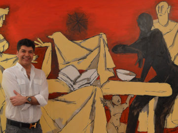Lavesh Jagasia with MF Husain's The Last Supper
