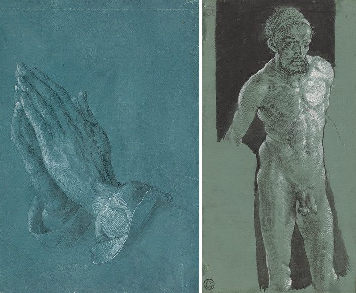 Left Albrecht Dürer - Praying Hands Albrecht Dürer - Nude Self-Portrait