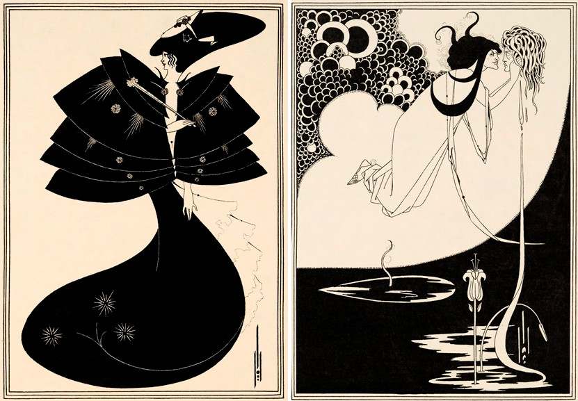 Left Aubrey Beardsley - The Black Cape Right Aubrey Beardsley - The Climax
