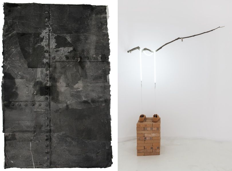 F1 Hunsand Space, Qiu Shijie, Mr.M, Brick, Pottery, branchand lamp installation, 2016