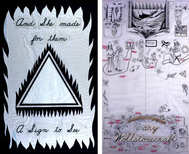 Cartoon for Entryway Banner #2, Mary Wollstonecraft, Gridded Runner Drawing from The Dinner Party, 1975