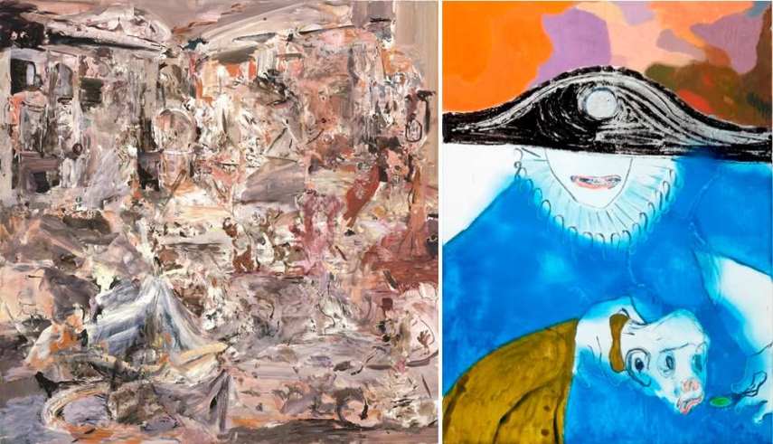Left Cecily Brown - Maids Day Off Right Sanya Kantarovsky - Feeder