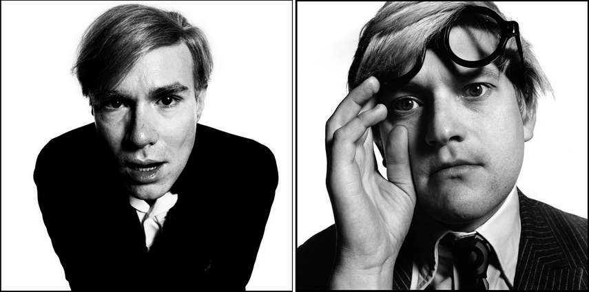 David Bailey famous photos of Andy Warhol and Right David Bailey - David Hockney