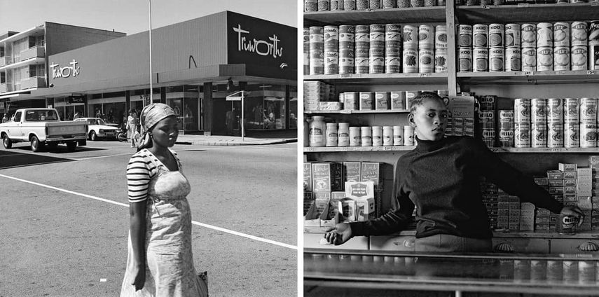 On the corner of Commissioner and Eloff Streets, 1979, Shop assistant, Orlando West, 1972, 1972