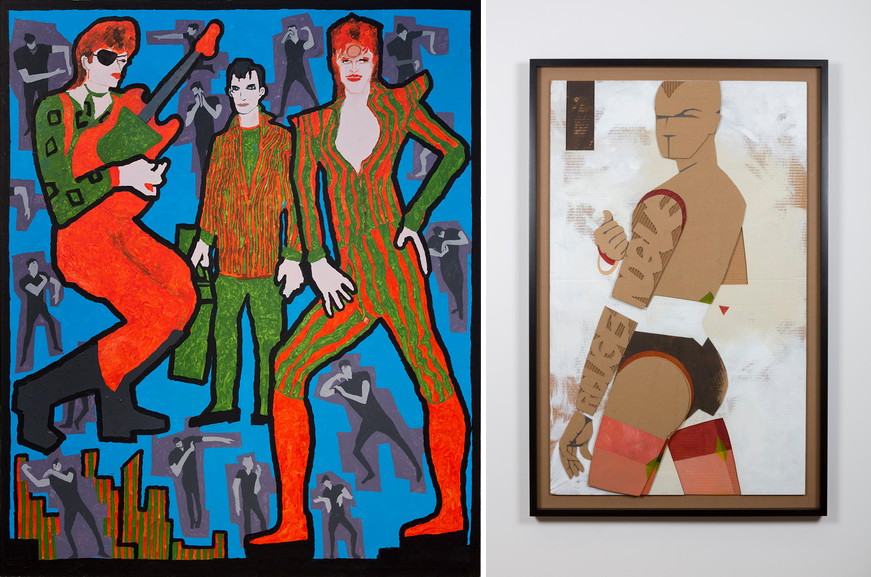 Left Derek Boshier - David Bowie Jack Kerouac and David Bowie Right Jan Haworth - Inversion Rouge