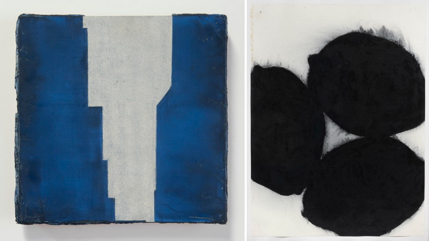 Left Donald Sultan - Building Canyon Right Donald Sultan - Black Lemons
