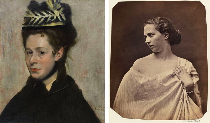 Impressionist Edgar Degas - Head of a Woman, c. 1887-1890, Félix Nadar - Madame Audouard, 1854-1870