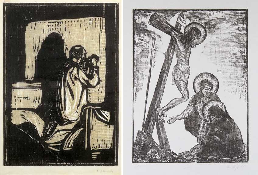 Left Edvard Munch - Old Man Praying Right Sigfrido Bartolini - Via Crucis