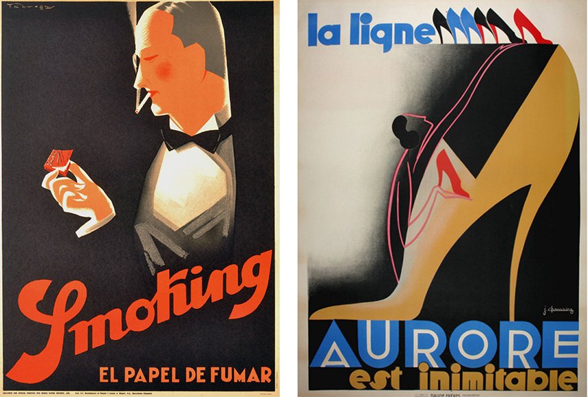 Francesco Fabregas - Smoking El Papel de Fumar / vintage print by Jean Chassaing - La Ligne Aurore, women's shoes from Heyraud