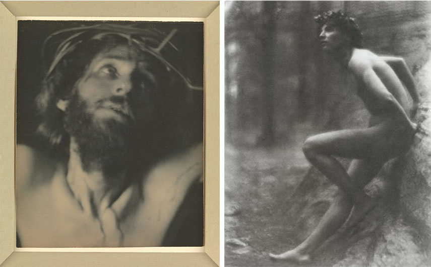 Left: Fred Holland Day - The Seven Words, 1898 / Right: Fred Holland Day - Youth sitting on a stone (Nicola Giancola), 1907