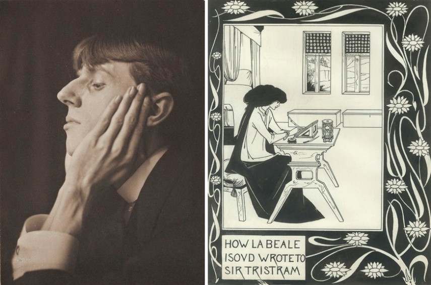 Left Frederick Evans - Portrait of Aubrey Beardsley Right Aubrey Beardsley - How la Beale Isoud