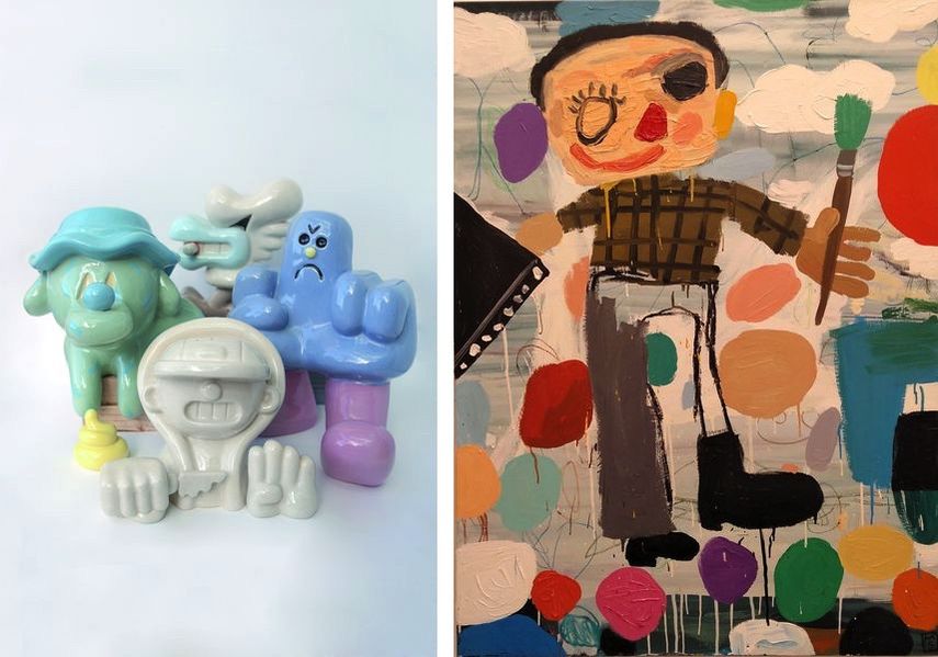 GR170 Ceramics. MATÍAS SÁNCHEZ - Pintor ruso con cuadro negro Óleo sobre lino