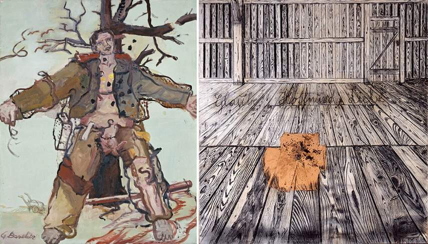 Left Georg Baselitz - Vorwarts Wind Right Anselm Kiefer - Glaube Hoffnung Liebe