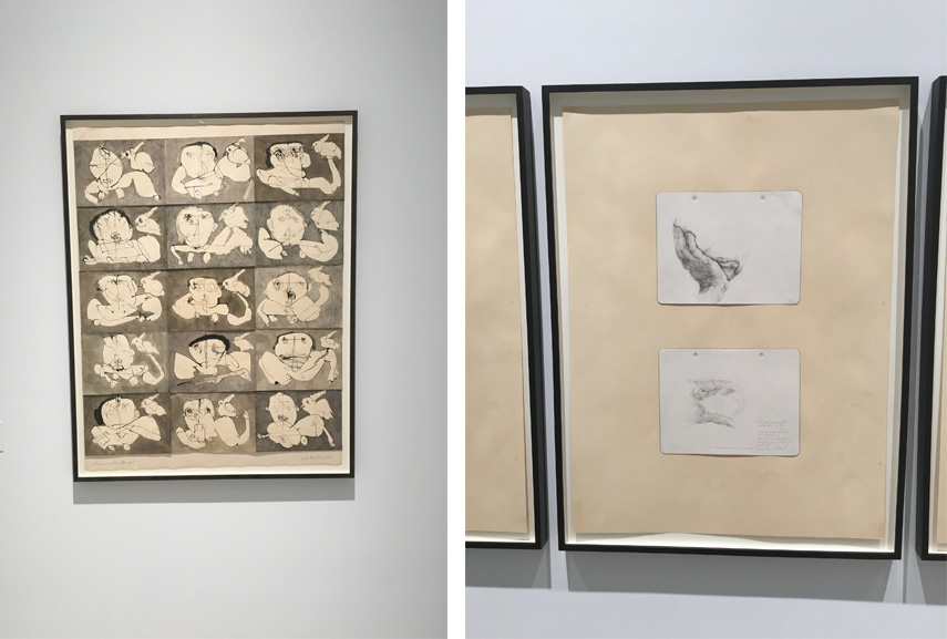 Left Geta Bratescu - Myself and the Bird, 1993 Right Geta Bratescu - Hands, 1974-1976