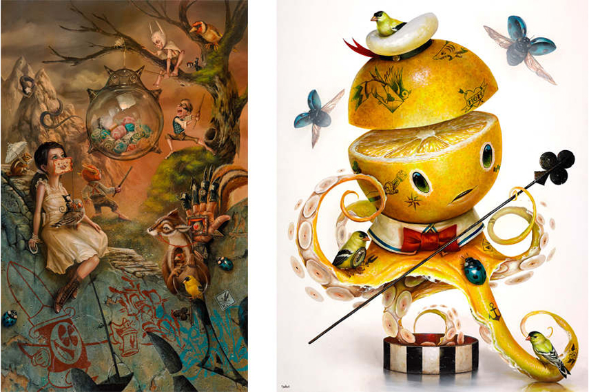 Left- Greg 'Craola' Simkins - The Glass Pinata; Right- Greg 'Craola' Simkins - YELLOW