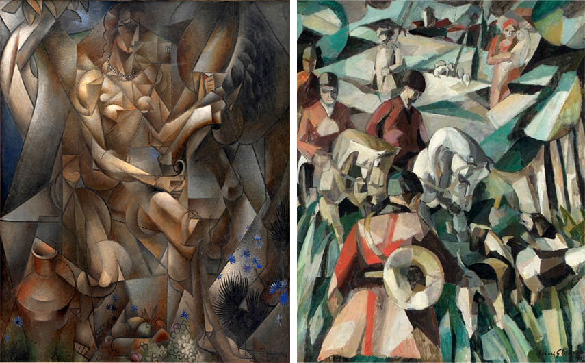 Left Jean Metzinger - La Femme au Cheval (Woman with a Horse), 1911-12 Right Albert Gleizes - La Chasse (The Hunt), 1911