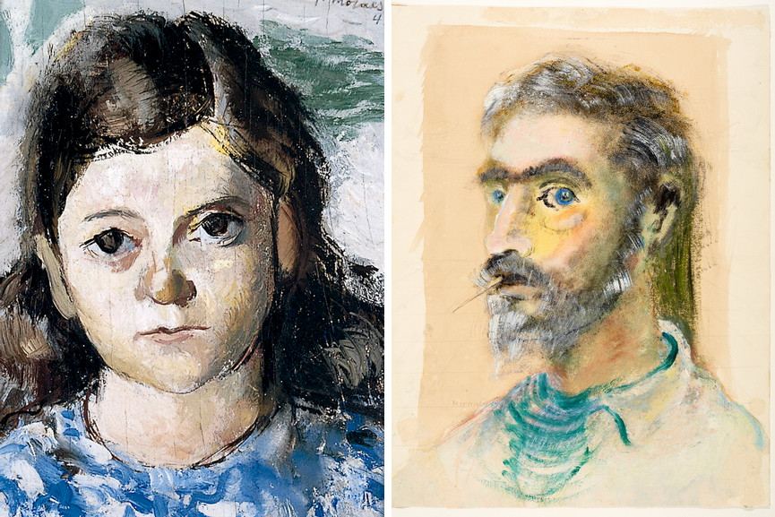 Left Jose Morais - Head of a Girl, 1943 Right Alcides da Rocha Miranda - Head, 1940