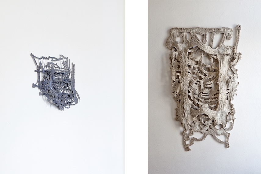 Left: Kai Franz - Untitled Plopps No. 101 (detail) / Right: Kai Franz - Lump as Particle Carcass
