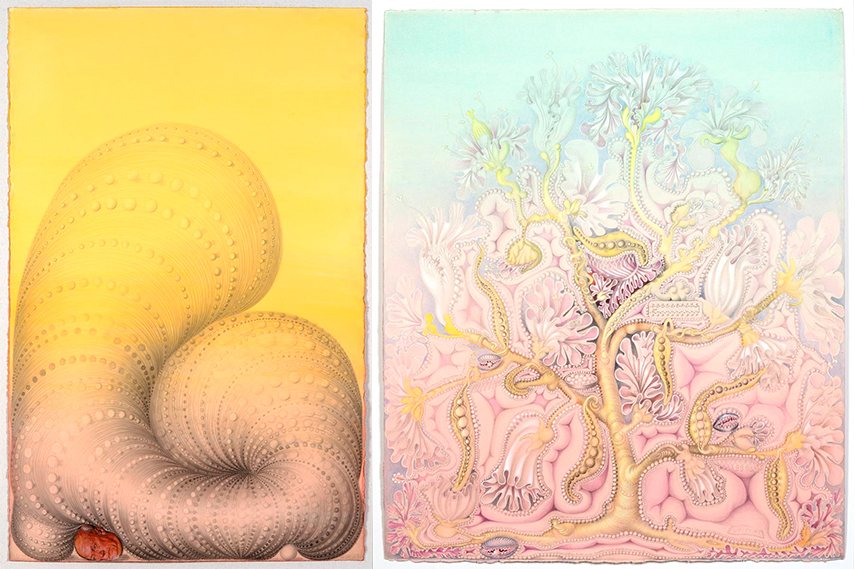 Left: Kinke Kooi - Meditation on Gravity, 2013 / Right: Kinke Kooi - Nobody Told Me About Her, 2015