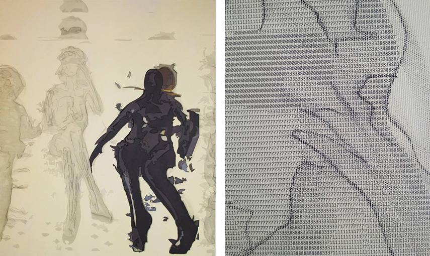 Left - Lans King - Work No. 265 - Zentai, 2015 - Right - Lans King - Work No. 265 - Zentai (detail), 2015