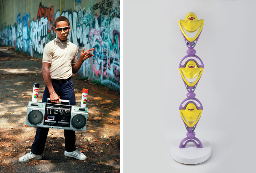 Left Martha Cooper Lil’ Crazy Legs during shoot for Wild Style Right Kenny Scharf - TOTEMOTIKI, 2013