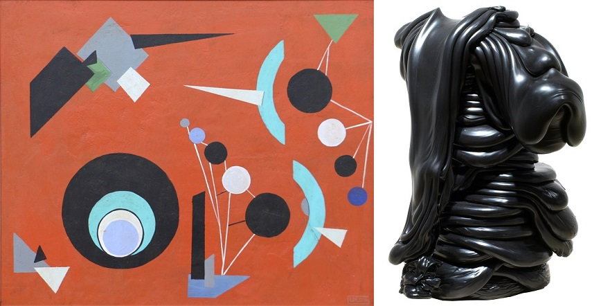 Left Lolo Soldevilla - Suprematism, 1956 Right Roxy Paine - Scumak (S2-P2-DB53), 2008