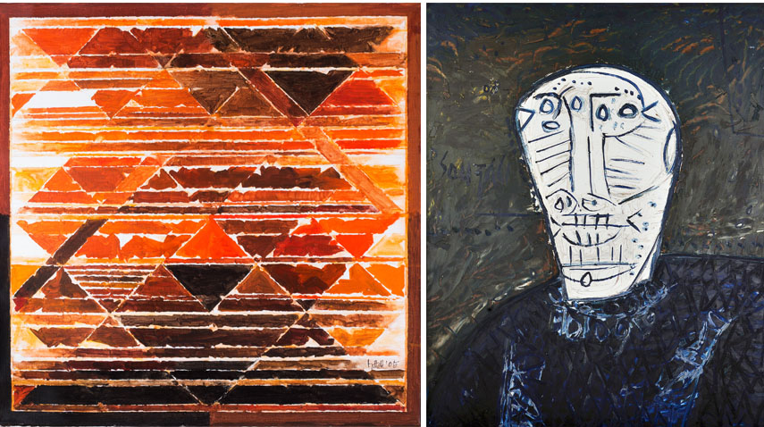 Left Lot 12 - Syed Haider Raza Right Lot 23 - Francis Newton Souza