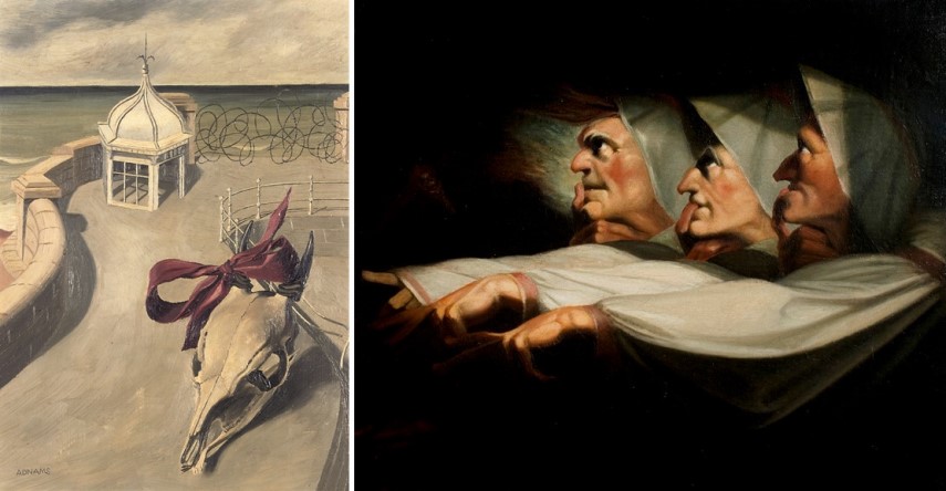 Left Marion Adnams - Aftermath Right Henry Fuseli - The Weird Sisters