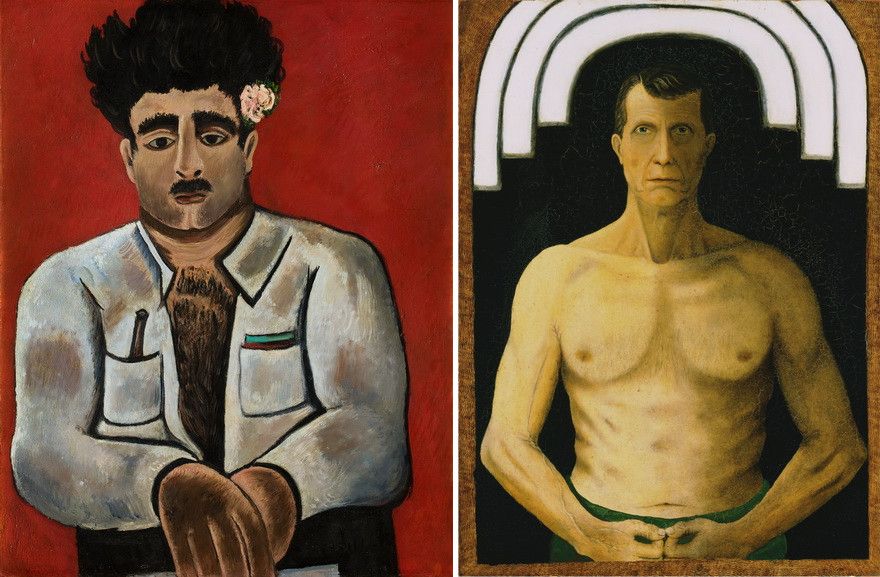Left Marsden Hartley - Adelard the Drowned, Master of the Phantom Right John Kane - Self-Portrait