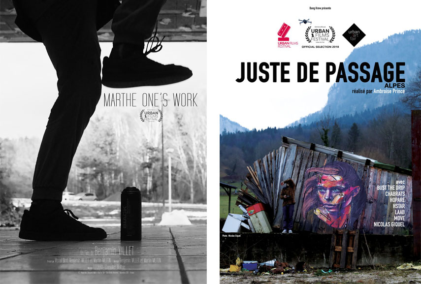 Left Marthe One's Work by Benjamin Vallet Right Juste de passage by Mabroise Prince