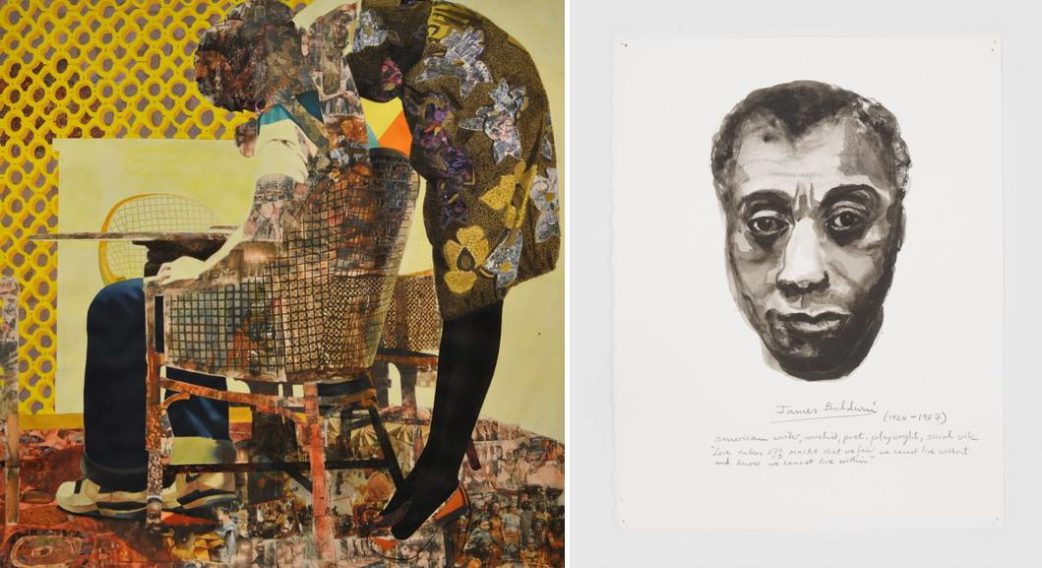 Left Njideka Akunyili Crosby - The Thing Right Marlene Dumas - James Baldwin