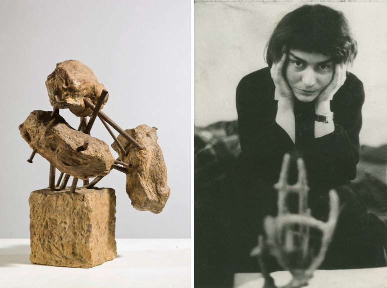 Left Olga Jevric - Astatic Composition IIa Right Olga Jevric in her studio