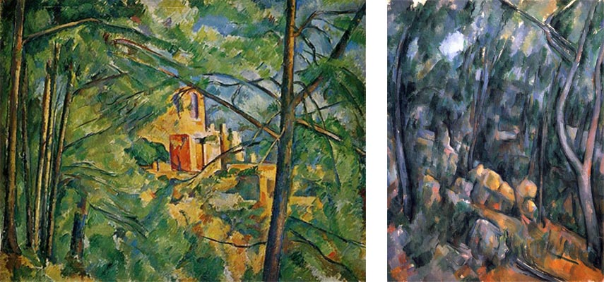 works by post impressionist artist Paul Cézanne - Château Noir/Paul Cézanne - Forest Near the Rocky Caves Above the Chateau Noir