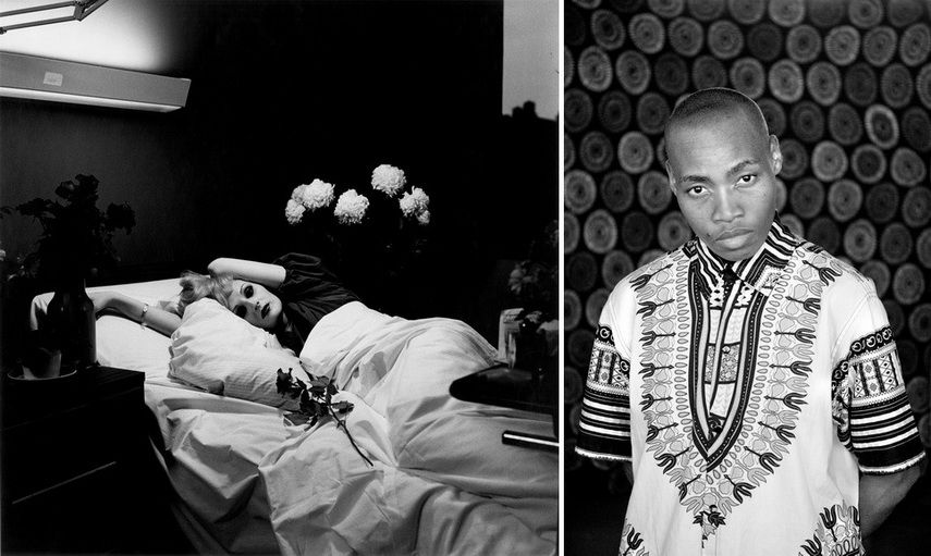 Left Peter Hujar - Candy Darling on her Deathbed Right Zanele Muholi - TK Thembi Khumalo